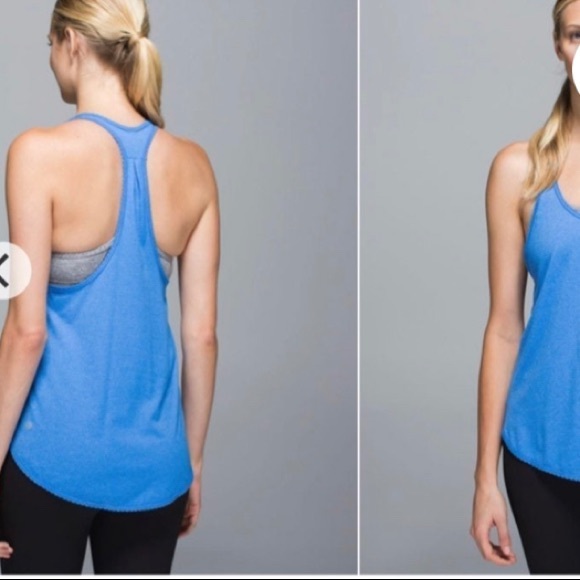 SZ 12 LULULEMON SINGLET TOP NWT SHEER LIGHTWEIGHT ATHLEISURE BLUE - Picture 3 of 7